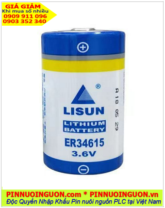 Lisun ER34615 _Pin nuôi nguồn PLC Lisun ER34615 lithium 3.6v 19000mAh  